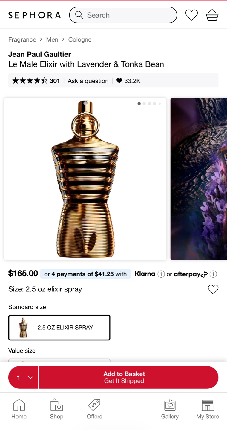 Jean Paul Gaultier Le Male Elixir Eau de Parfum 2.5 oz