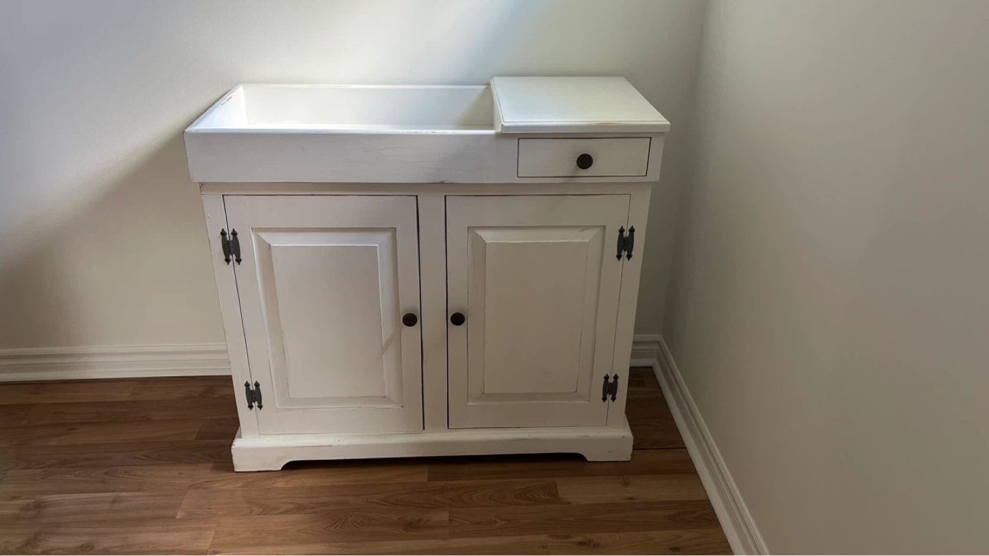 White Wooden Cabinet with Drawer