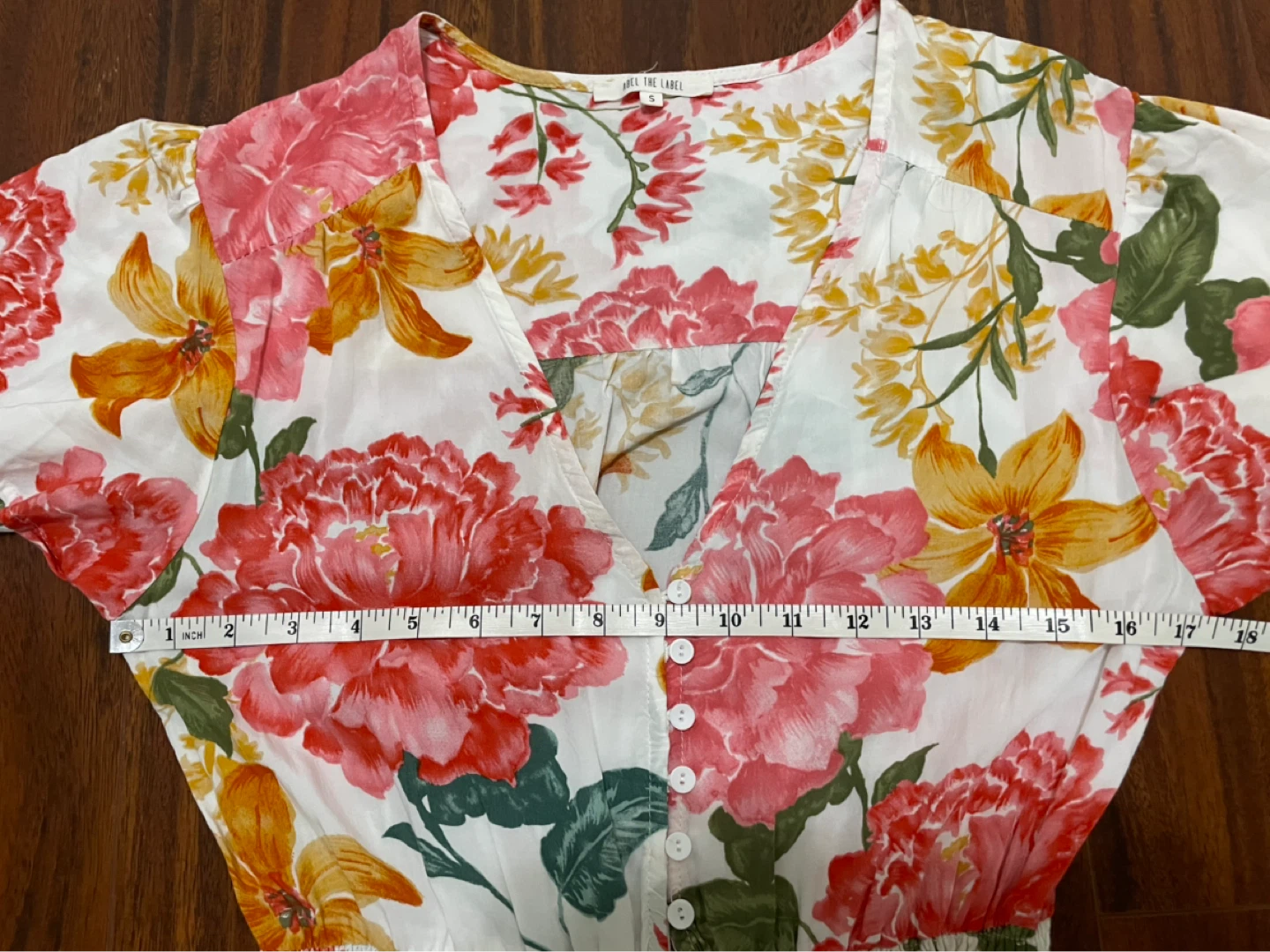 Abel the Label women’s small floral high-low dress, white pink - photo 4