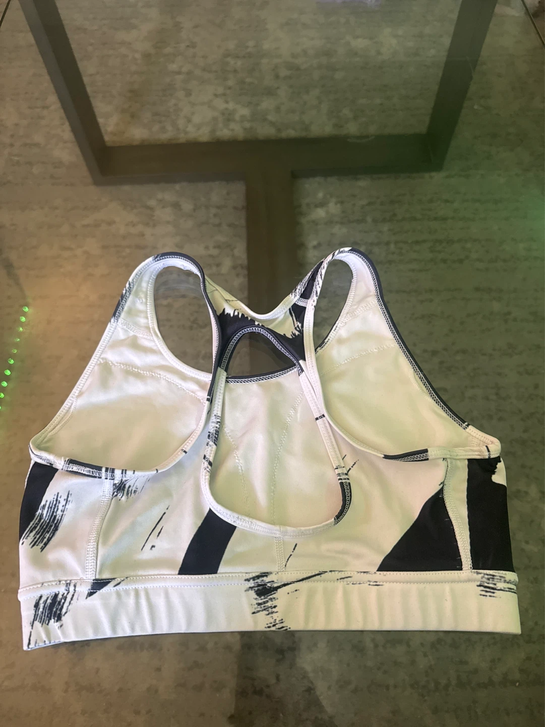⚽️ Adidas Sports Bra - Black and White Print - Size M - photo 2