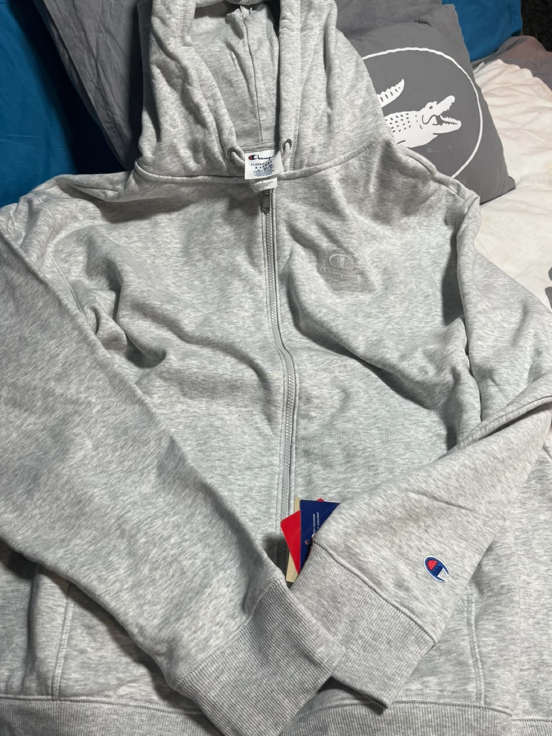 Champion Classic Fleece Zip-Up Hoodie - Grey - XL