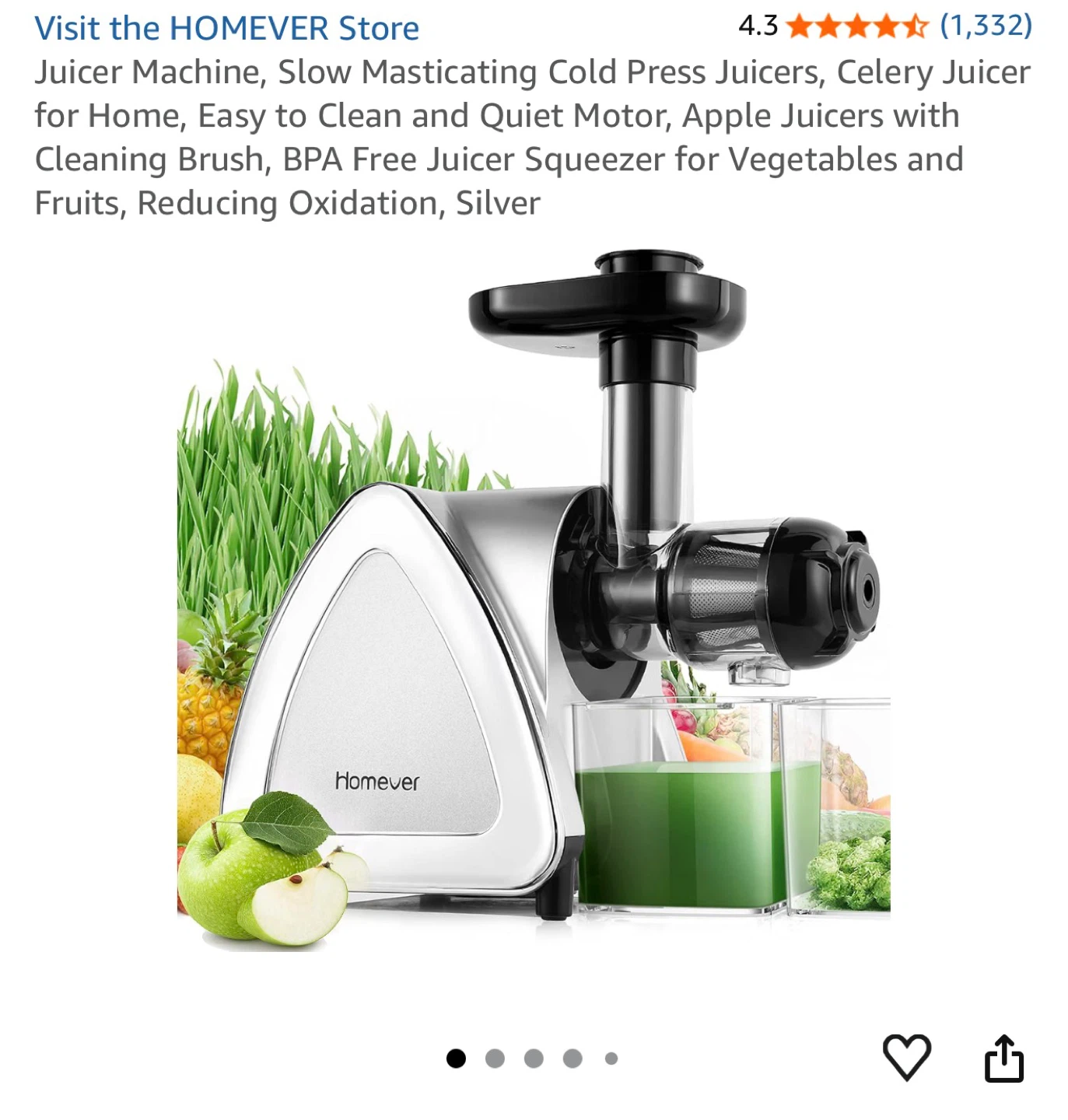 Homever Slow Masticating Juicer - photo 4