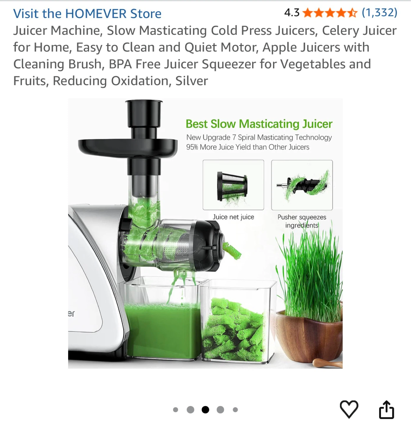 Homever Slow Masticating Juicer - photo 5