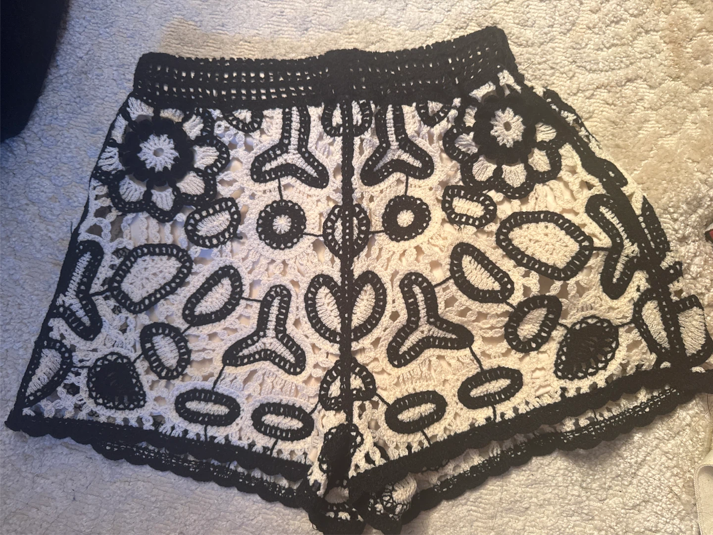 ⚽️ Rebellion Black & White Crochet Shorts - photo 2