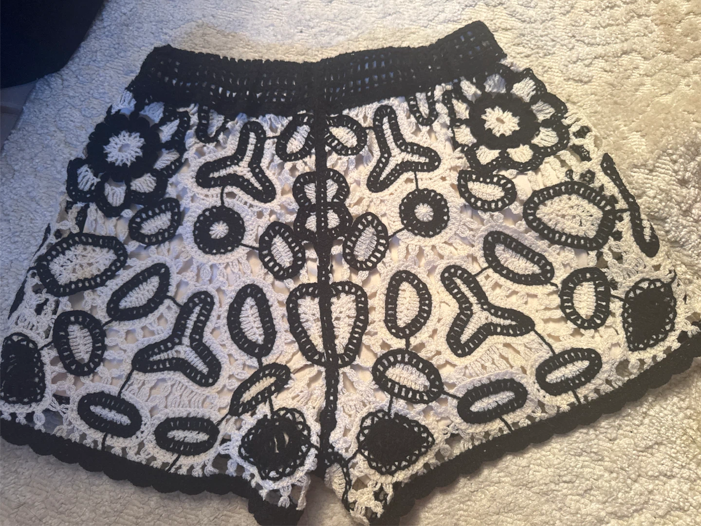 ⚽️ Rebellion Black & White Crochet Shorts - photo 4