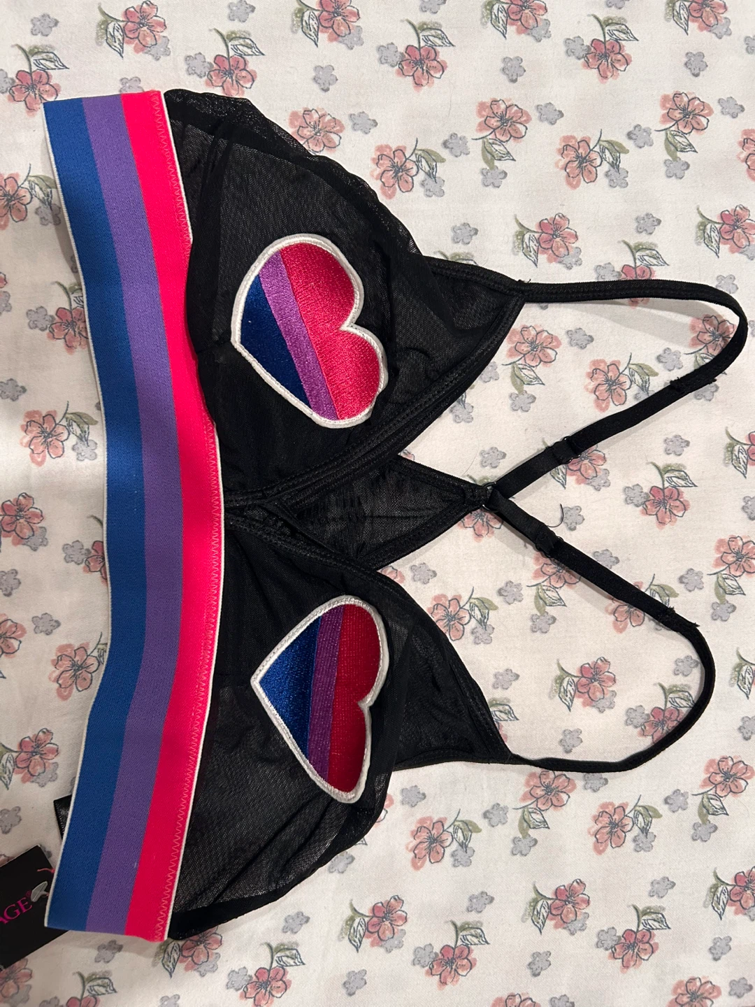 Black Bralette with Pride Heart Detail - photo 3