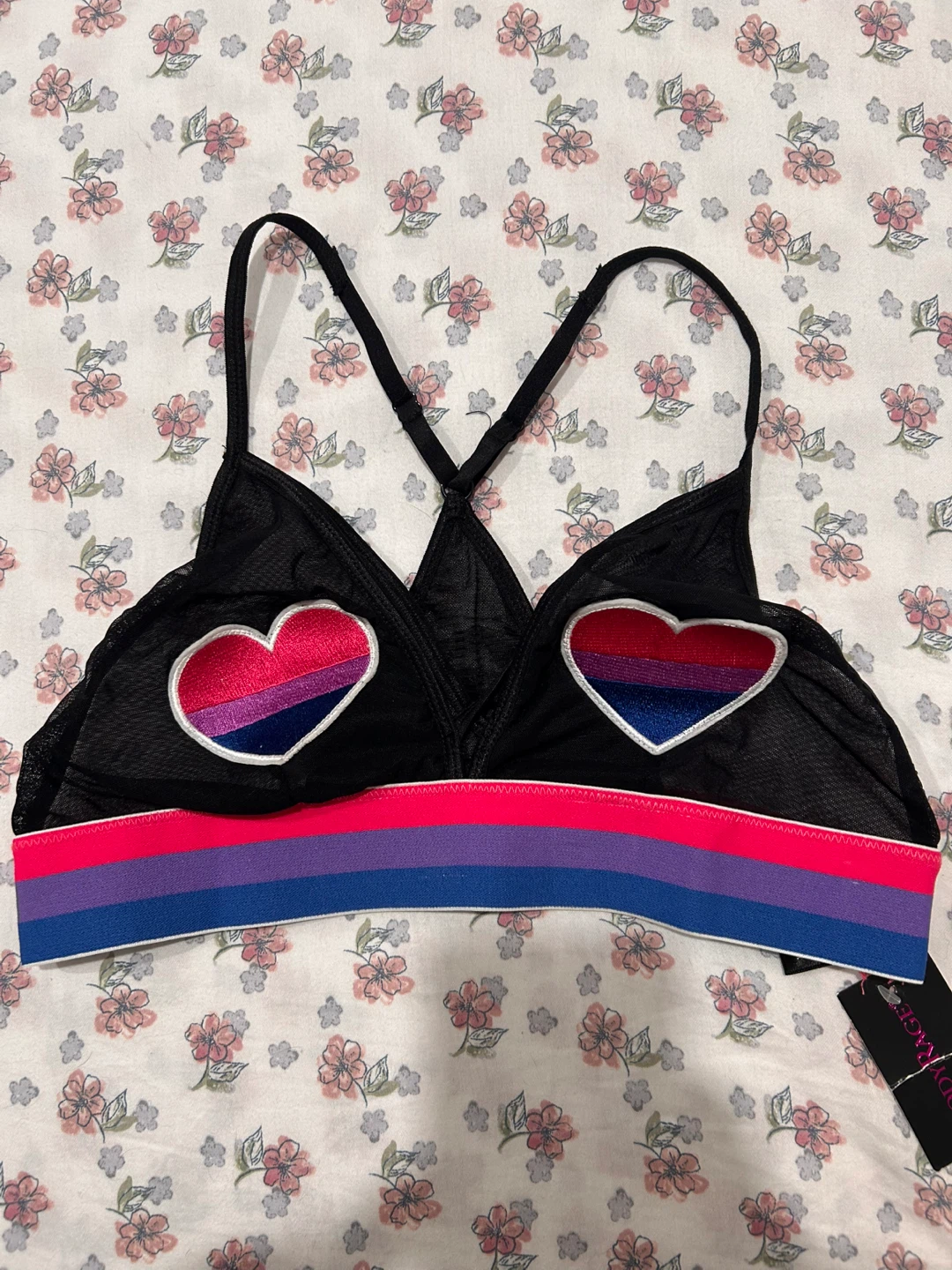 Black Bralette with Pride Heart Detail