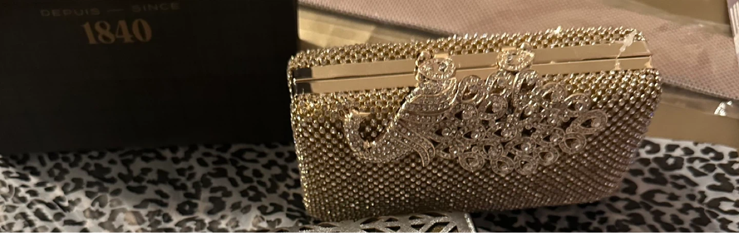 Gold Rhinestone Clutch Evening Bag - photo 5