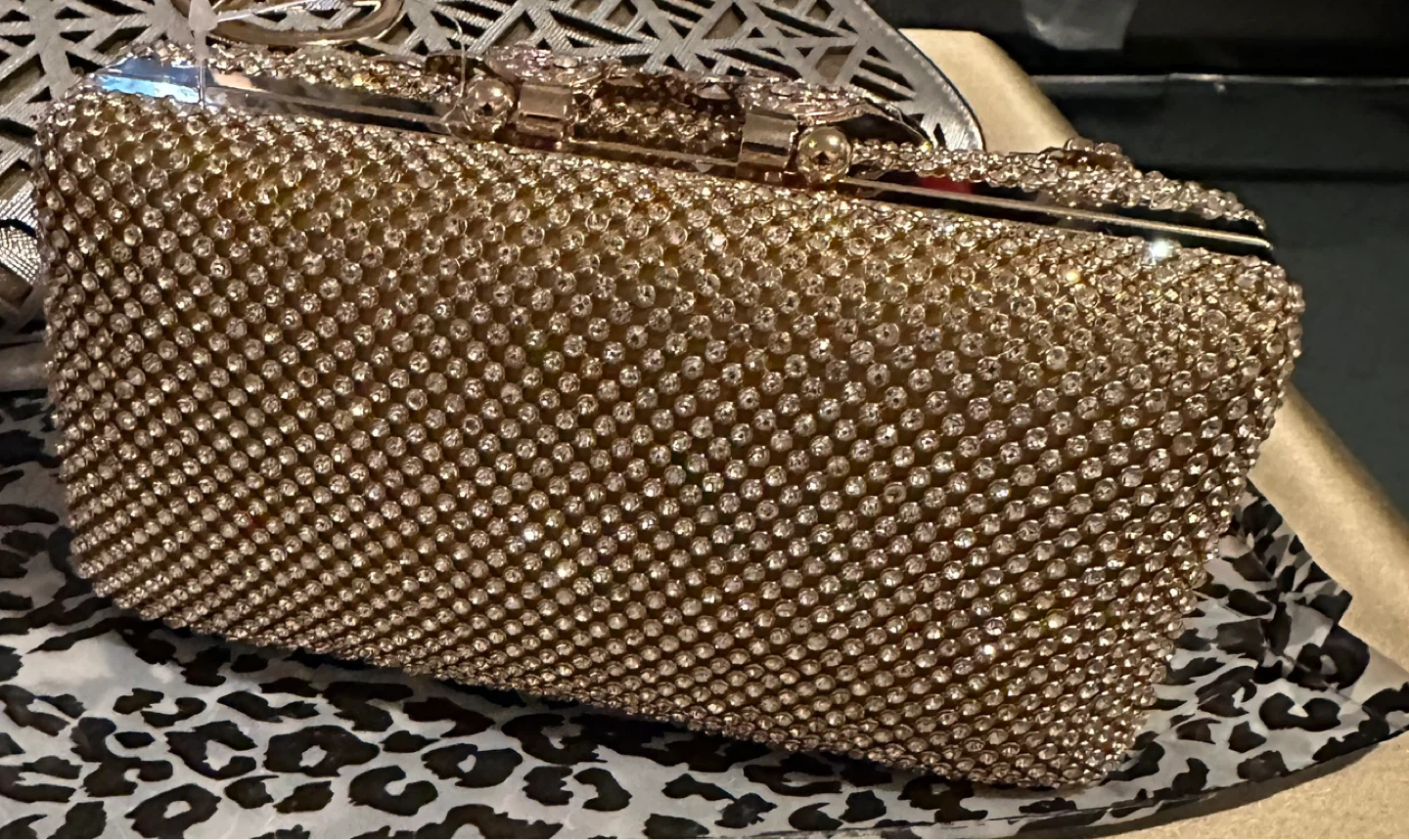 Gold Rhinestone Clutch Evening Bag - photo 4