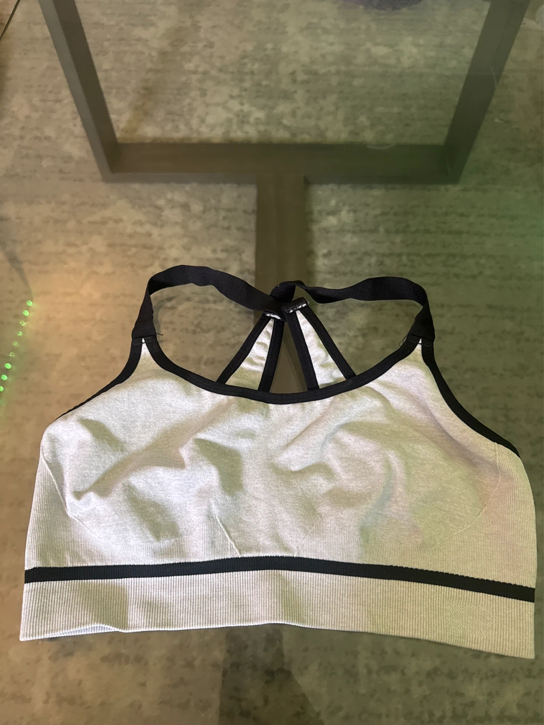 ⚽️ Grey New Balance Sports Bra with Black Trim - Size M