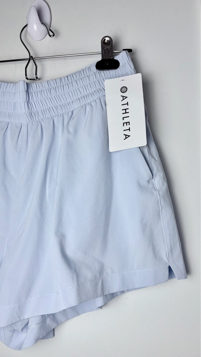 ATHLETA HIGH RISE WEEKENDER RUN  Light Blue Shorts (BNWT) - photo 4