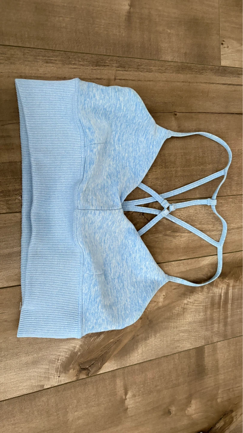 Alo Yoga Alosoft Lavish Heather Blue Sports Bra - photo 5