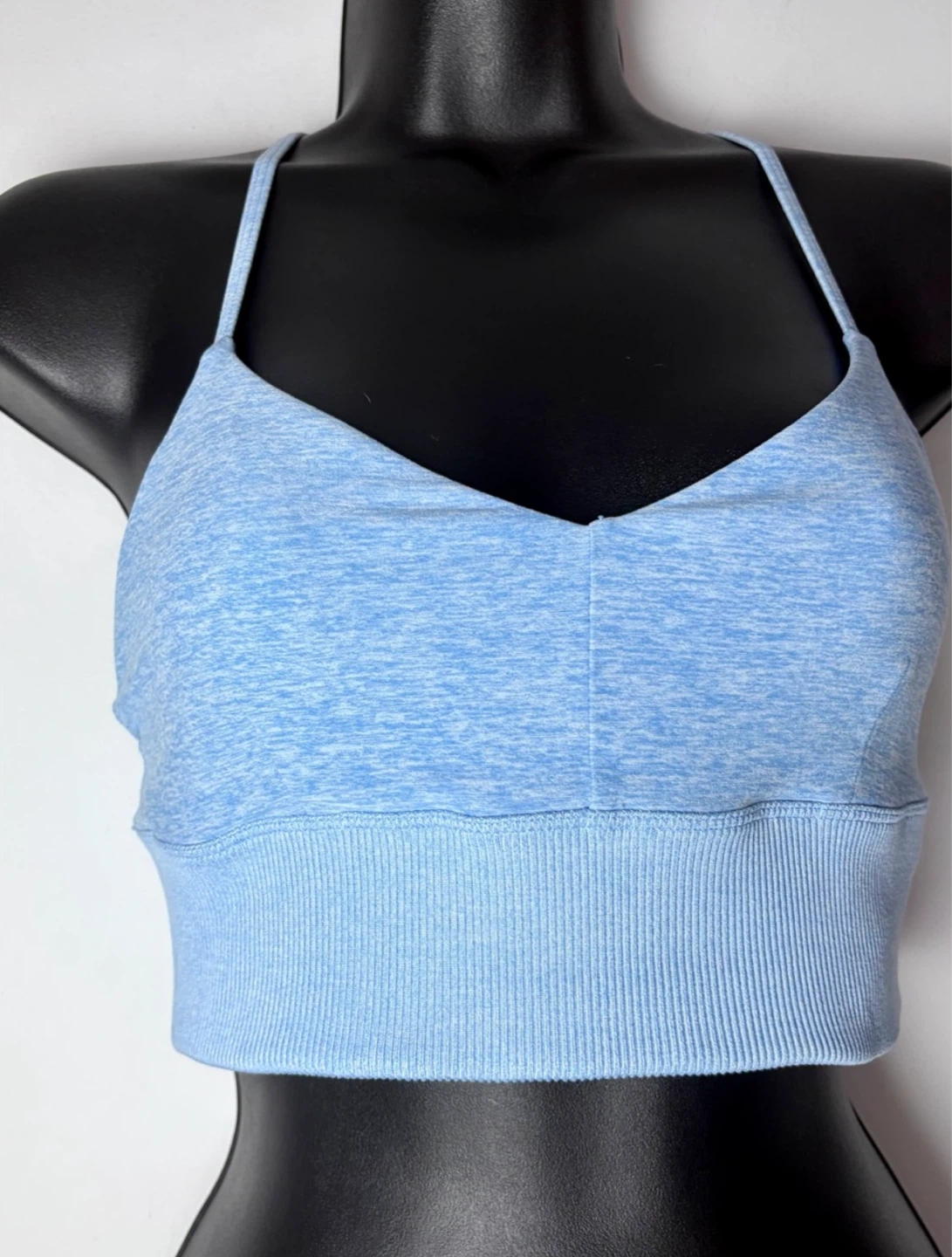 Alo Yoga Alosoft Lavish Heather Blue Sports Bra - photo 2