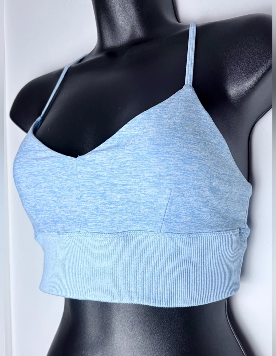 Alo Yoga Alosoft Lavish Heather Blue Sports Bra - photo 3