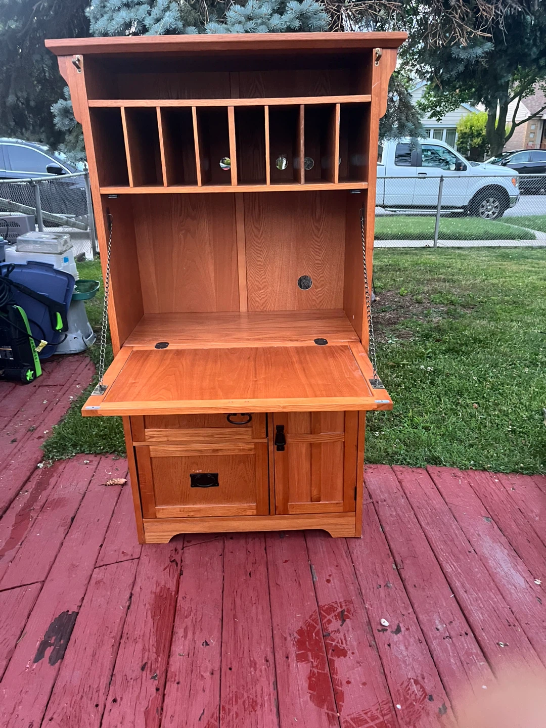Wooden Secretary Desk with Hutch - photo 2