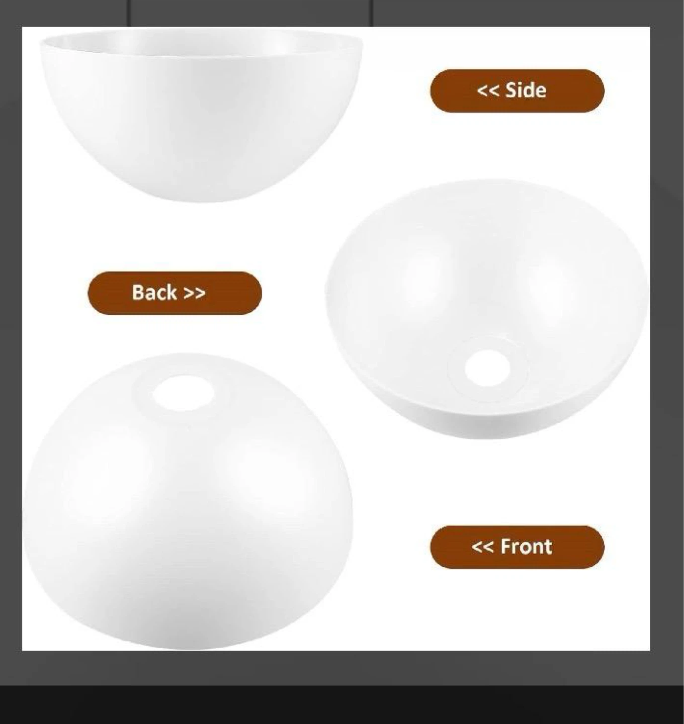 White Dome Lamp Shade replacement - set of 4 - photo 3