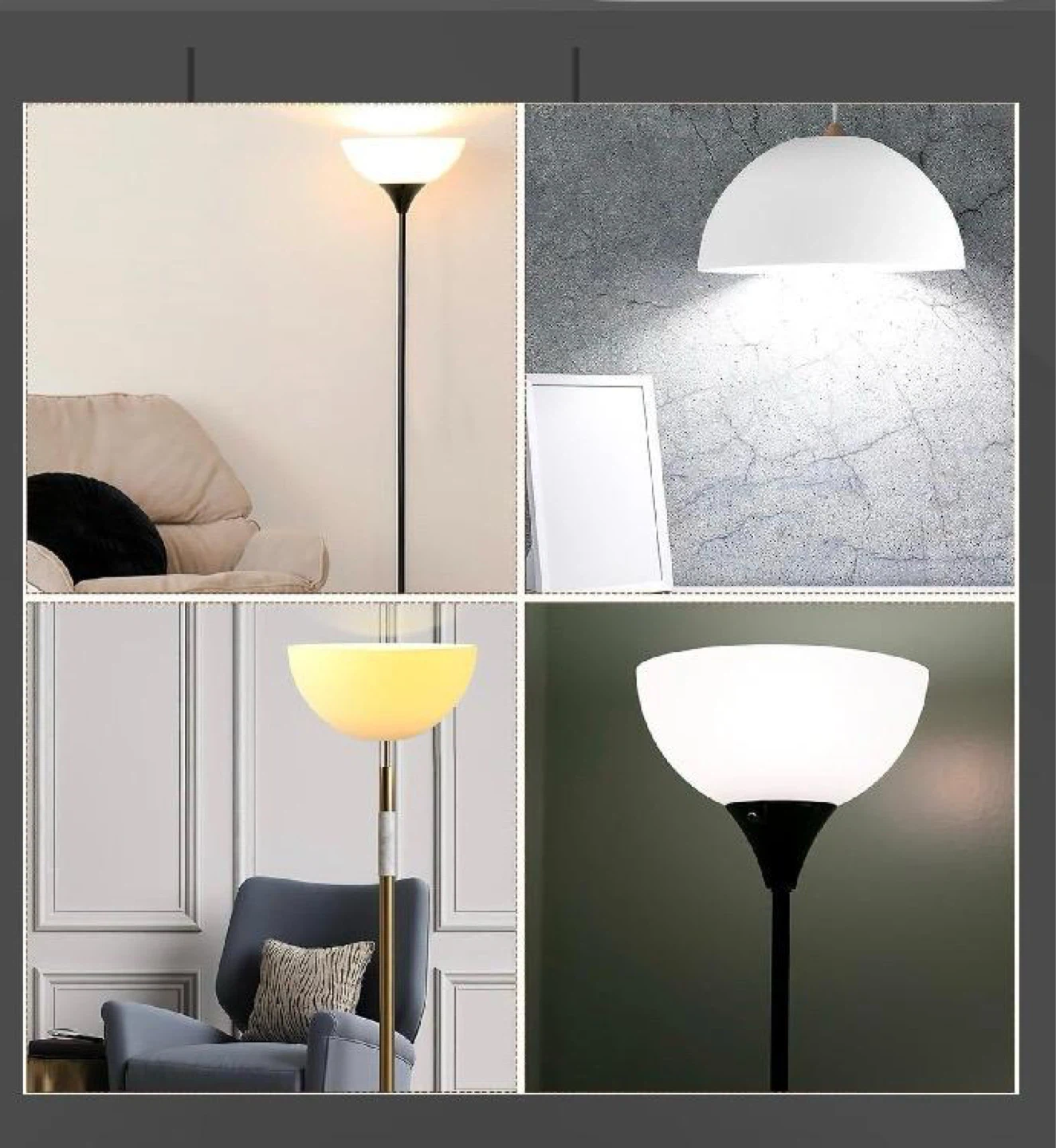 White Dome Lamp Shade replacement - set of 4