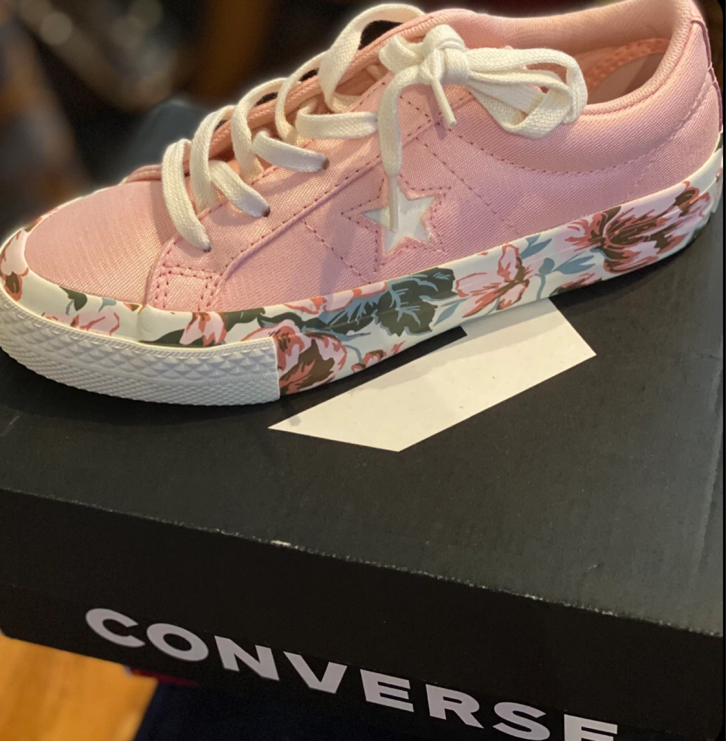 ⚽ Converse One Star Pink Floral Sneakers
