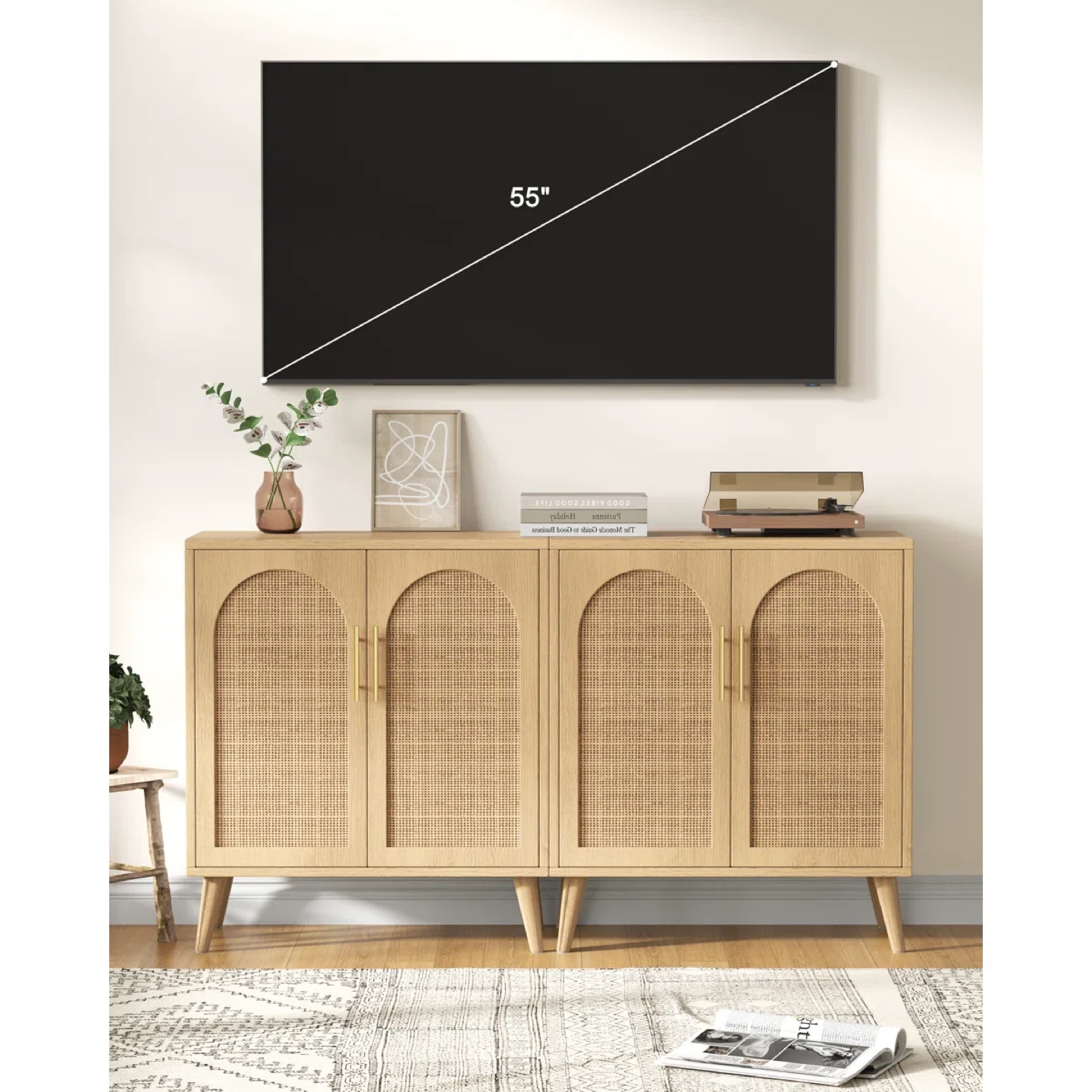 Rattan cabinet set of 2