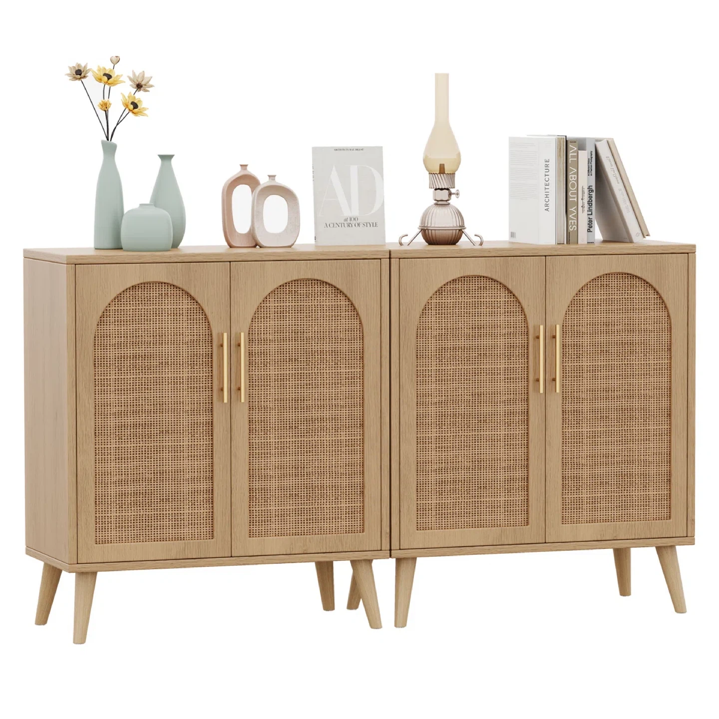 Rattan cabinet set of 2 - photo 3