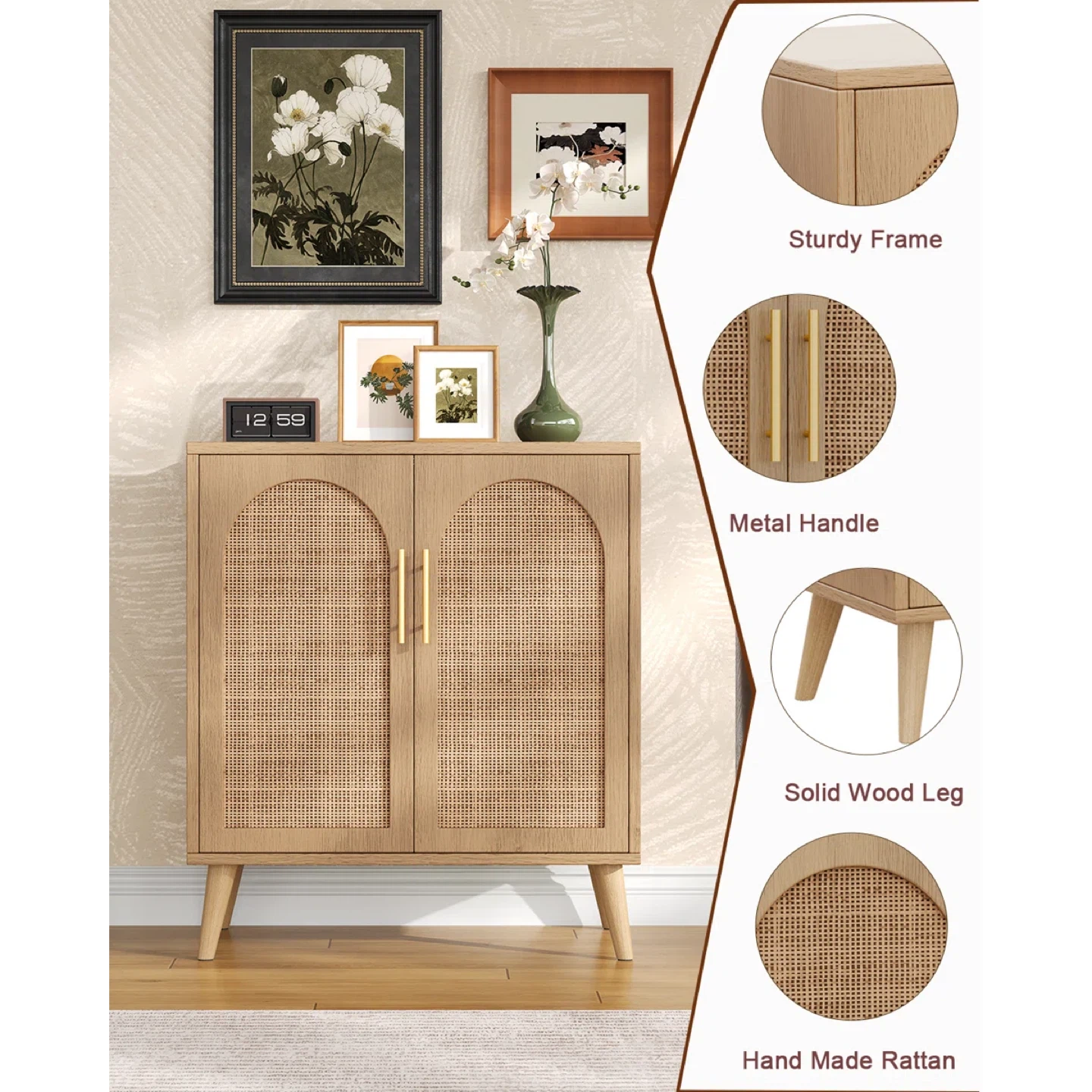 Rattan cabinet set of 2 - photo 4