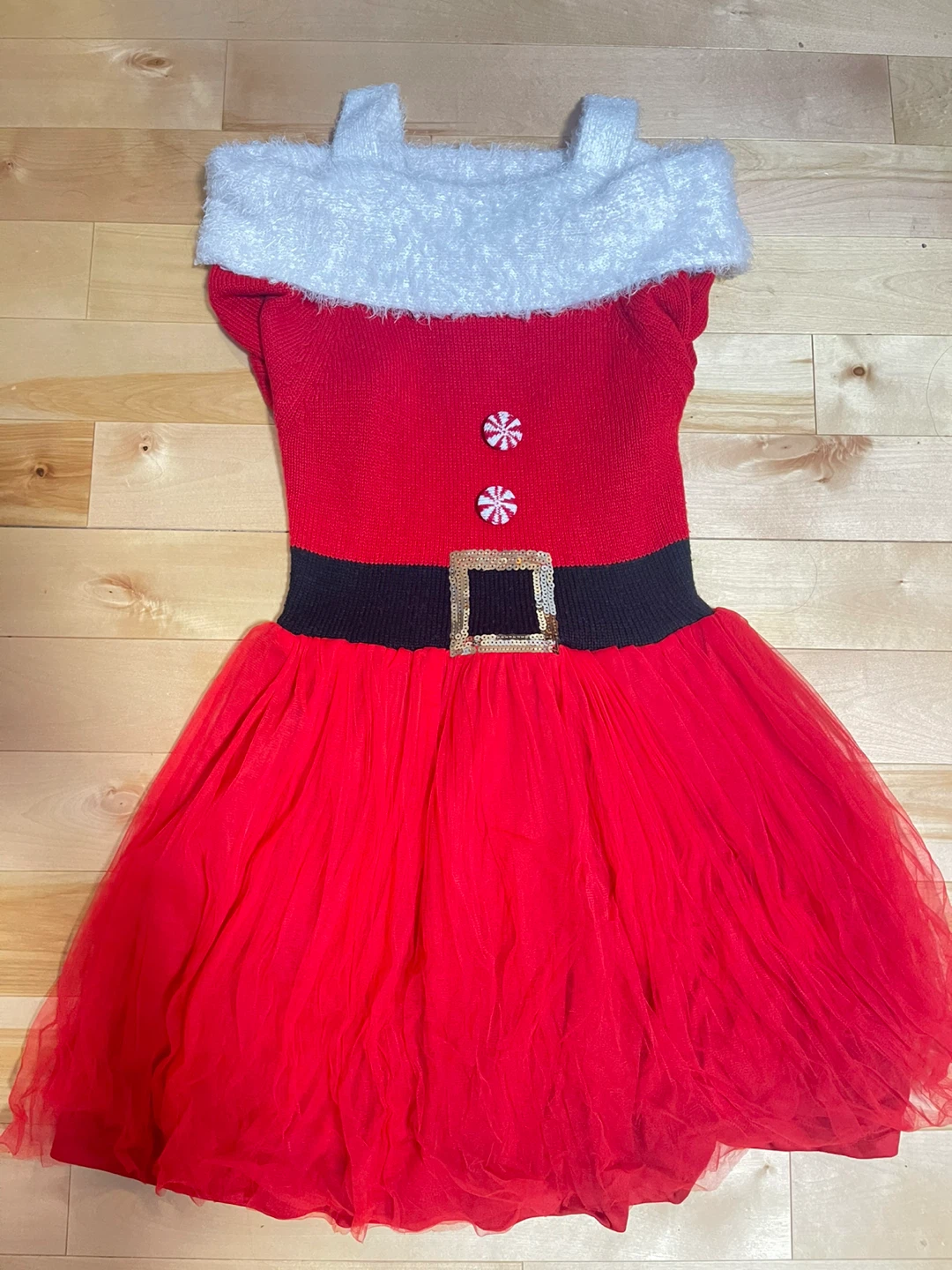 Kids Santa Claus Dress with Tutu Skirt