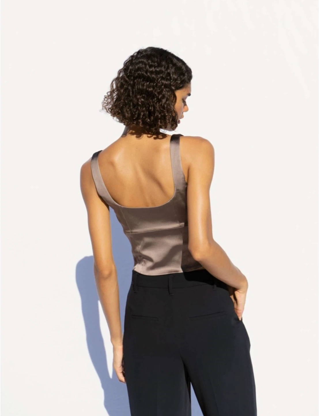 Aritzia Wilfred Bronze Shine Bustier Cropped Top ($88) - photo 4