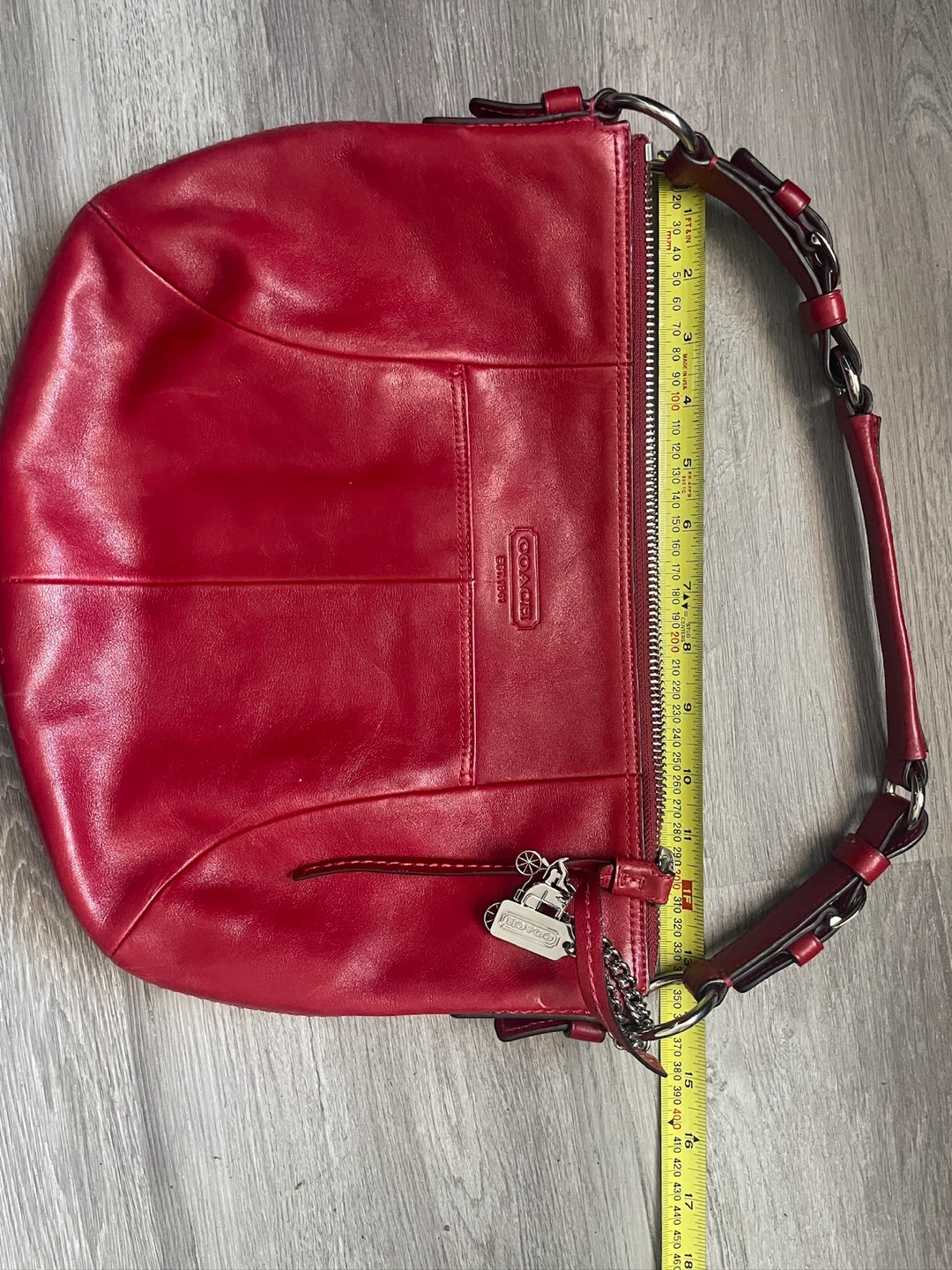 Coach Red Leather Hobo Handbag - photo 4