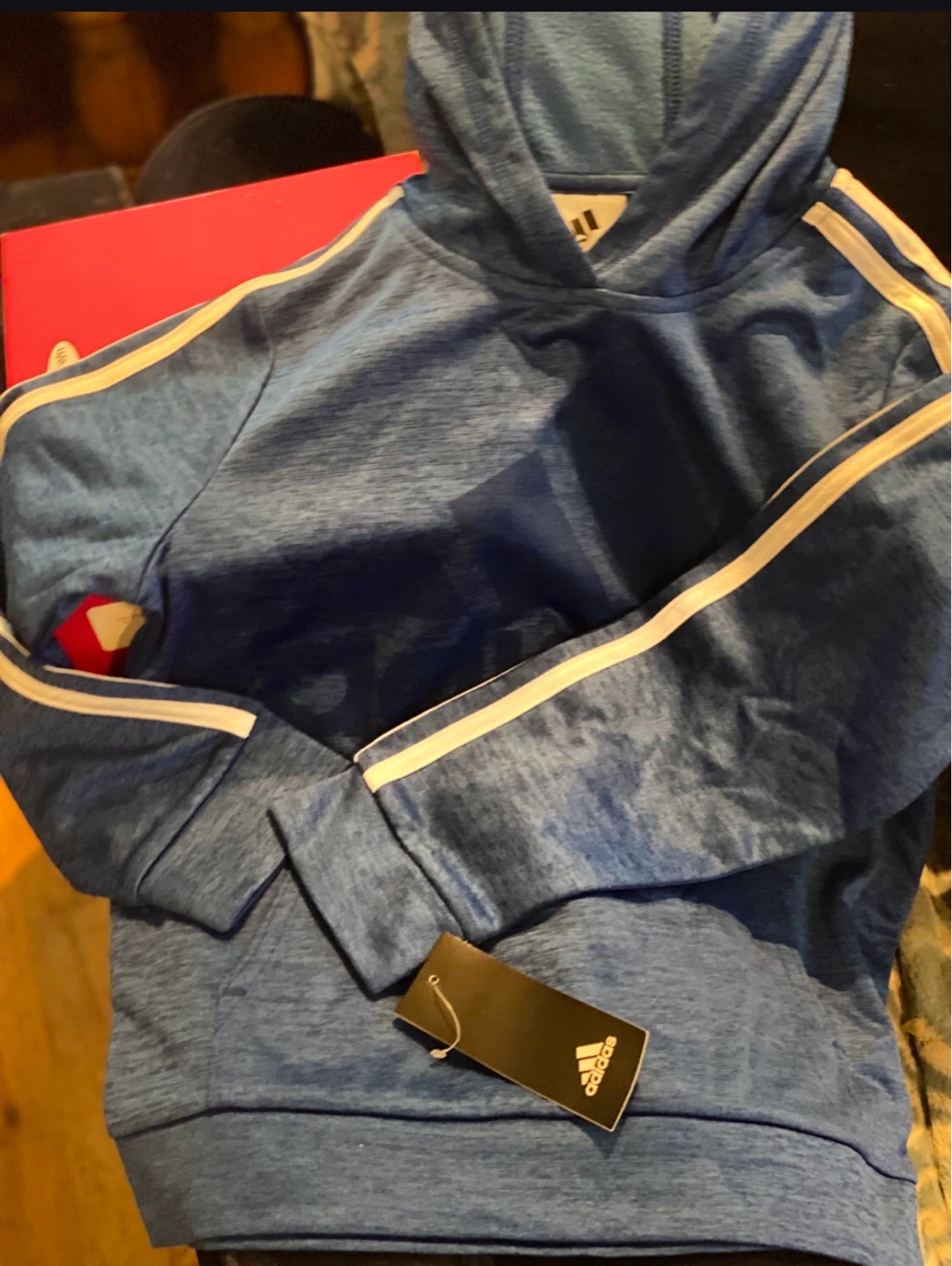 Adidas Blue Hoodie with White Stripes ⚽️ - photo 3
