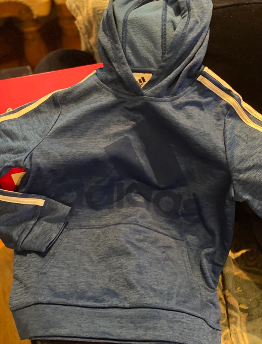 Adidas Blue Hoodie with White Stripes ⚽️ - photo 2