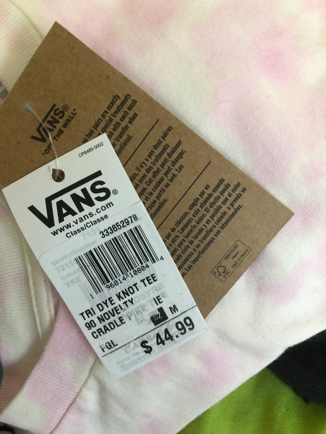 Vans Tie Dye Knot Tee  - Size M ⚽️ - photo 2