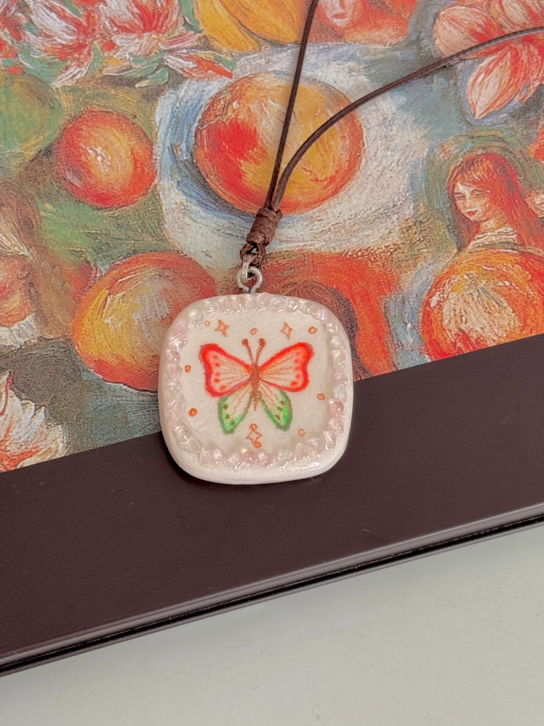 Adorable handmade clay necklace