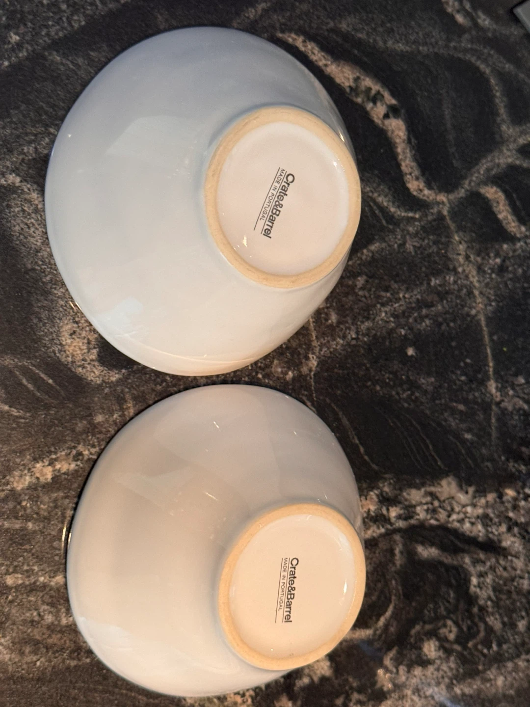 Crate & Barrel White Ceramic Bowls (Set of 2)