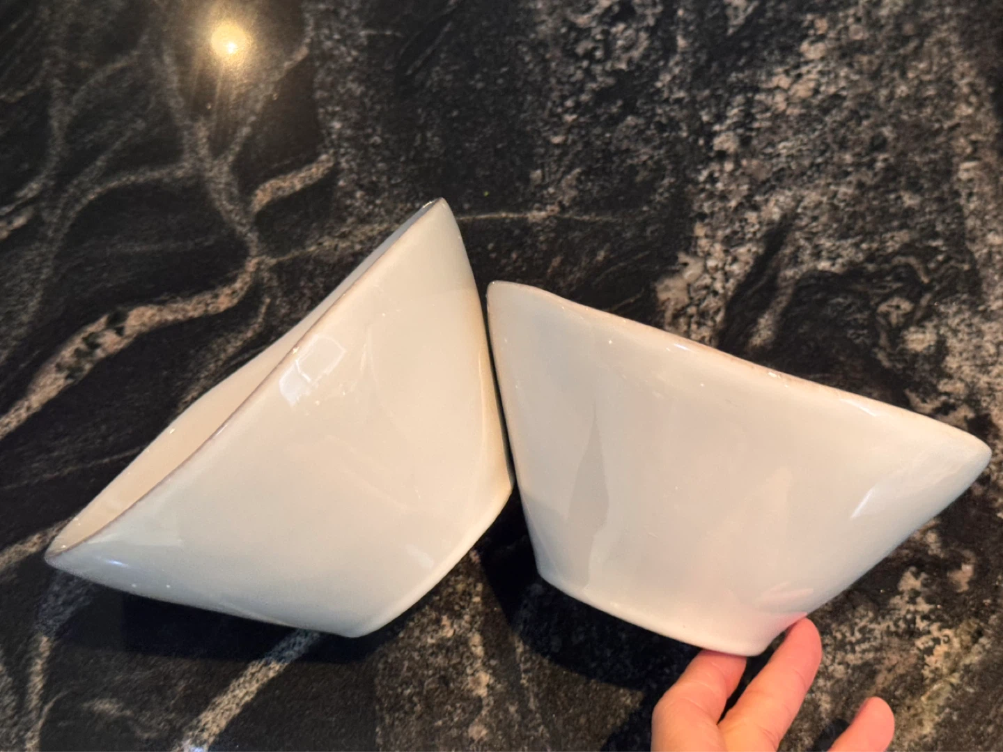 Crate & Barrel White Ceramic Bowls (Set of 2) - photo 3
