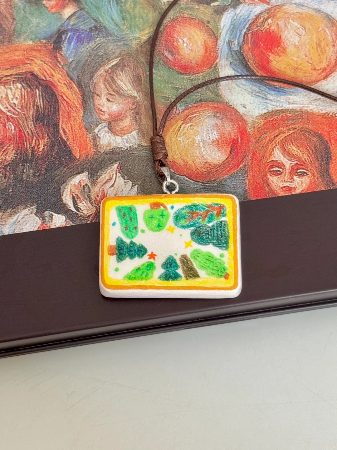 Adorable handmade clay necklace