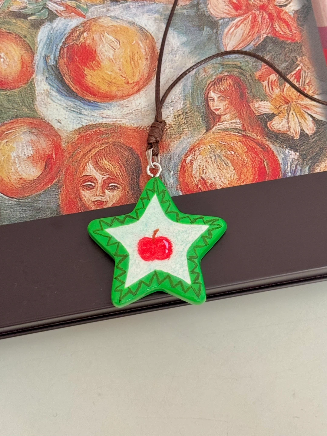 Adorable handmade clay necklace