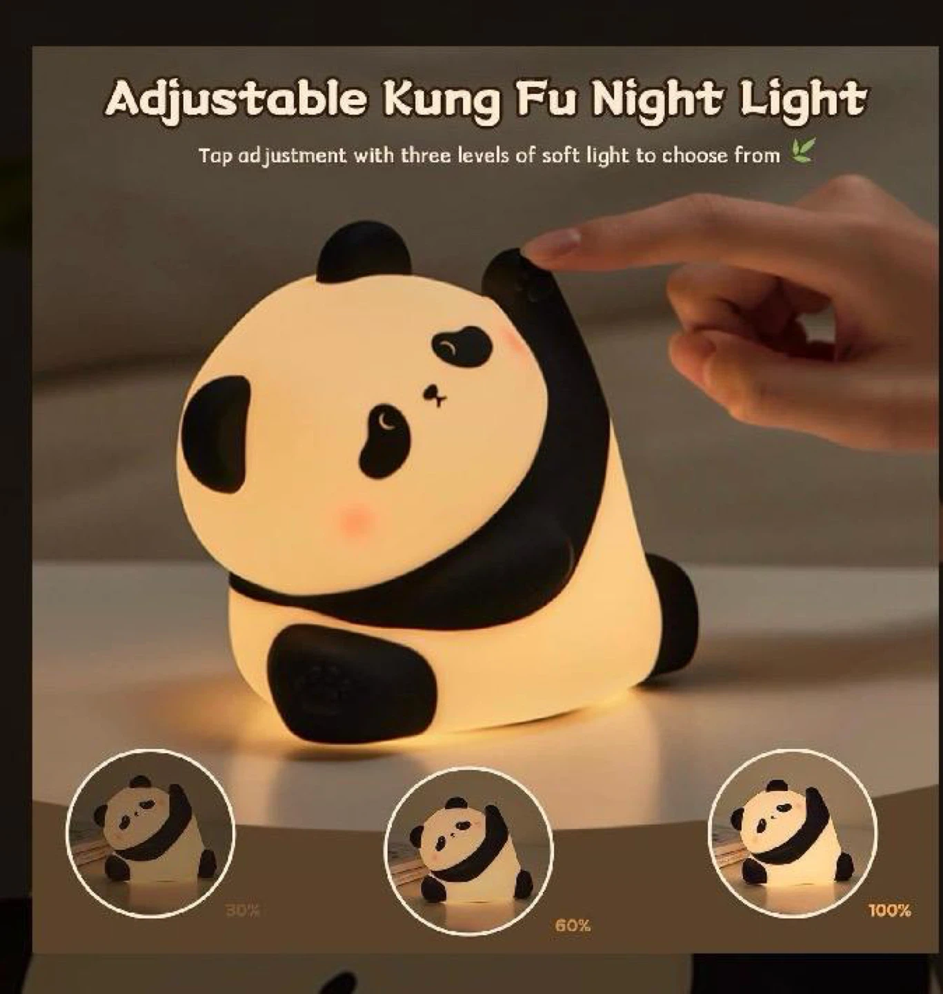 Adjustable Kung Fu Panda Night Light - BPA Safe Silicone - photo 4