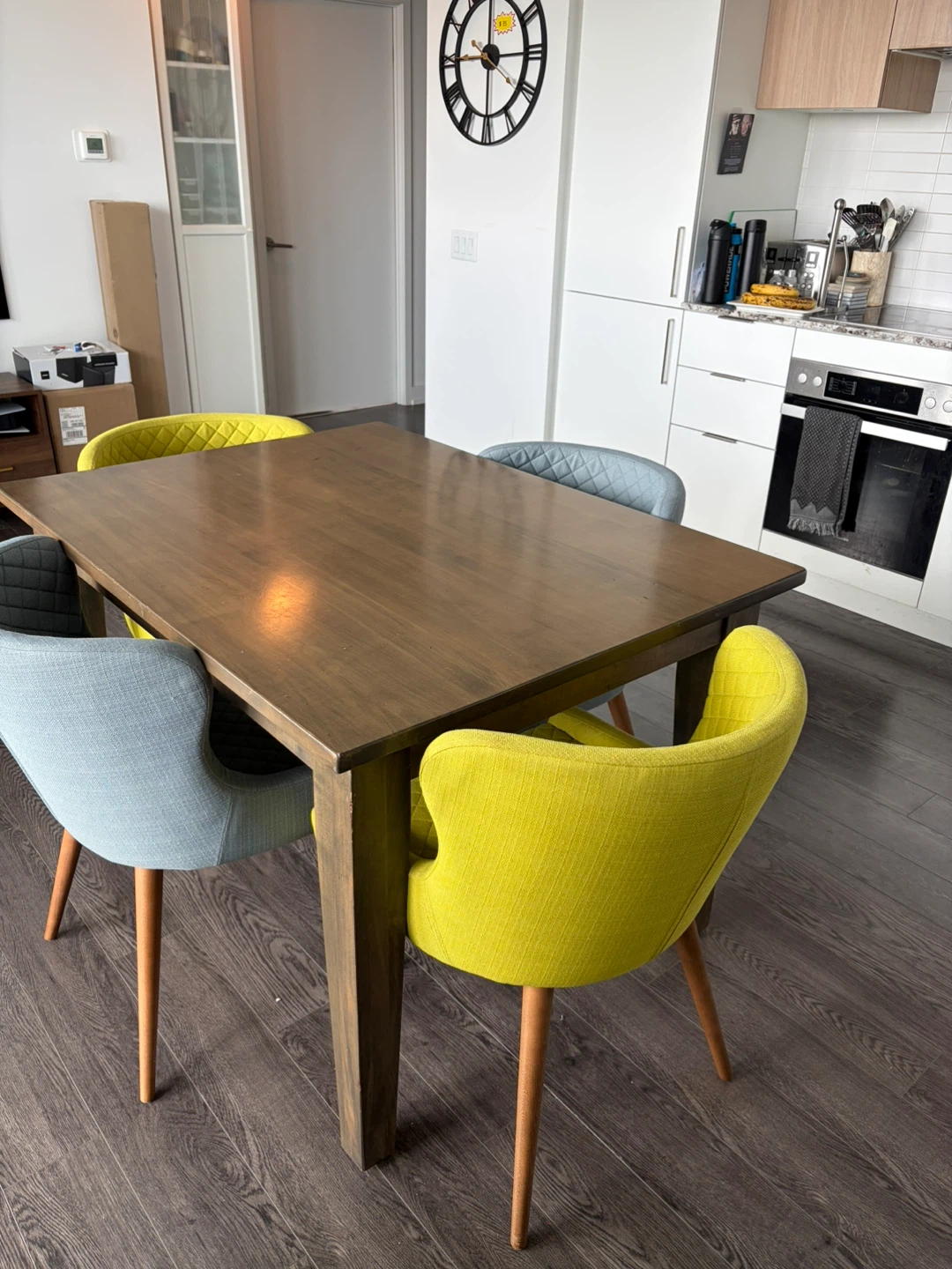 Solid wood dining table and 4 chairs
