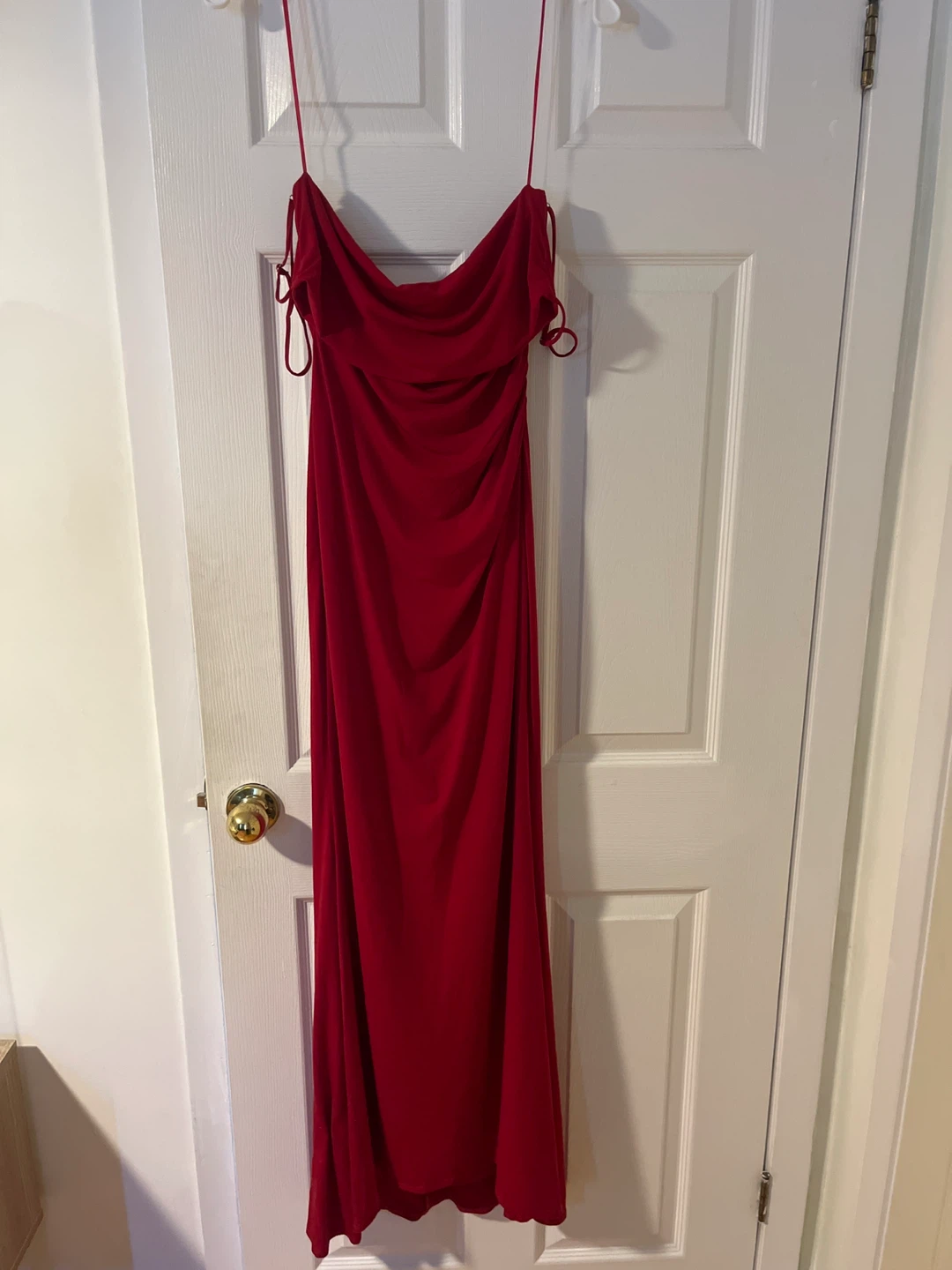 ASTEE Red Spaghetti Strap Maxi Dress