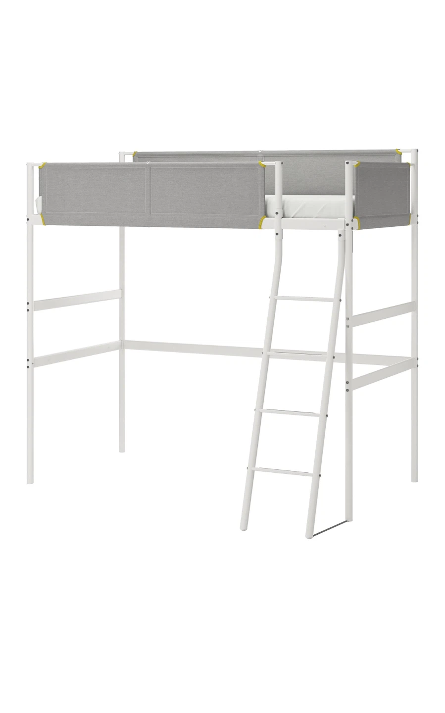 IKEA VITVAL Twin Loft Bed Frame, White/Light Gray