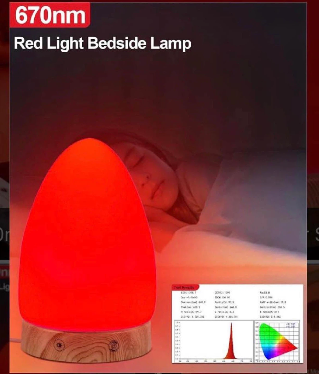 Red Light Bedside Lamp with Remote - photo 4