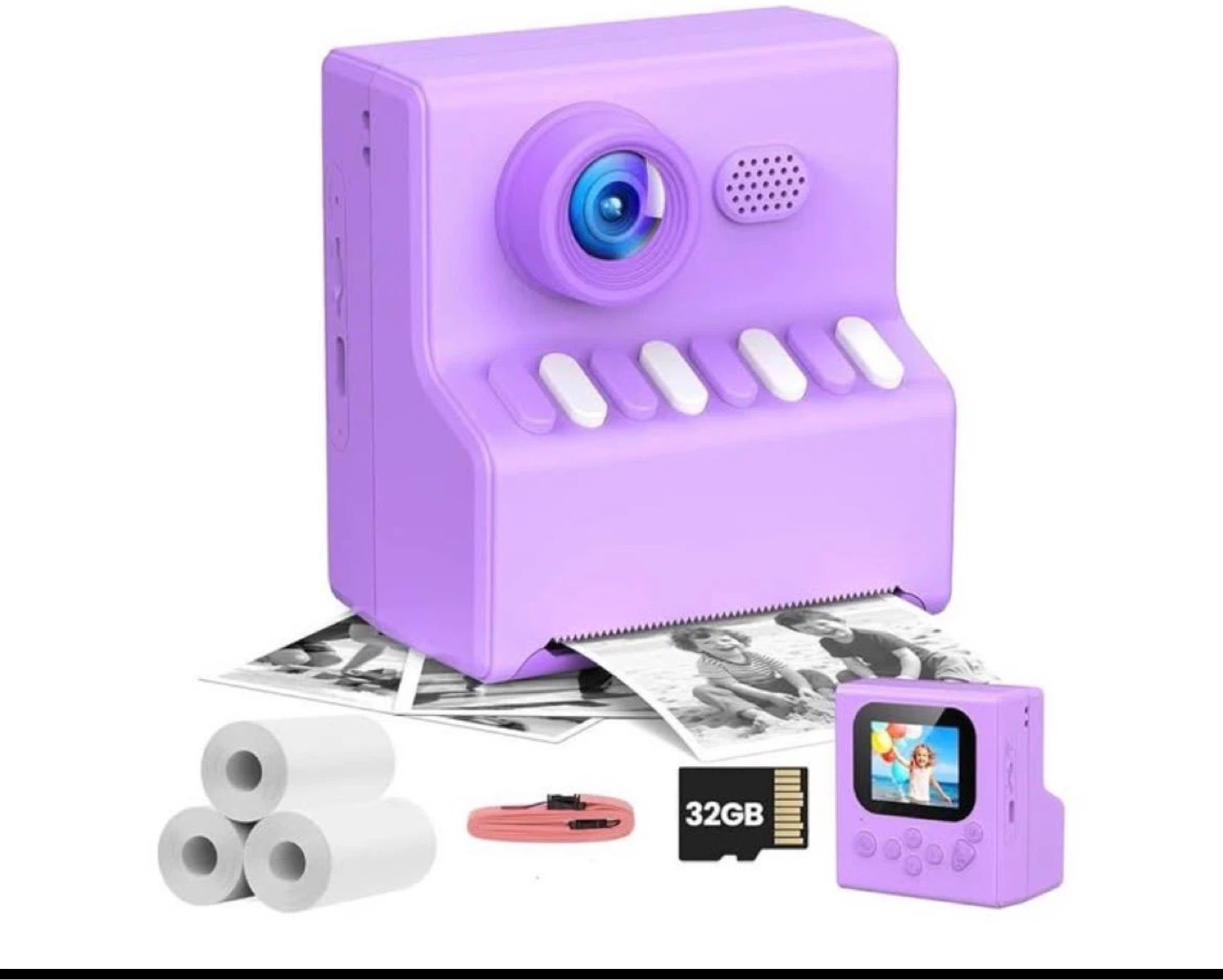 Purple DIY Instant Camera with Print Paper