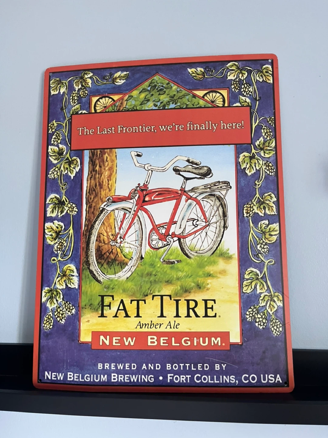 New Belgium Fat Tire Amber Ale Metal Sign
