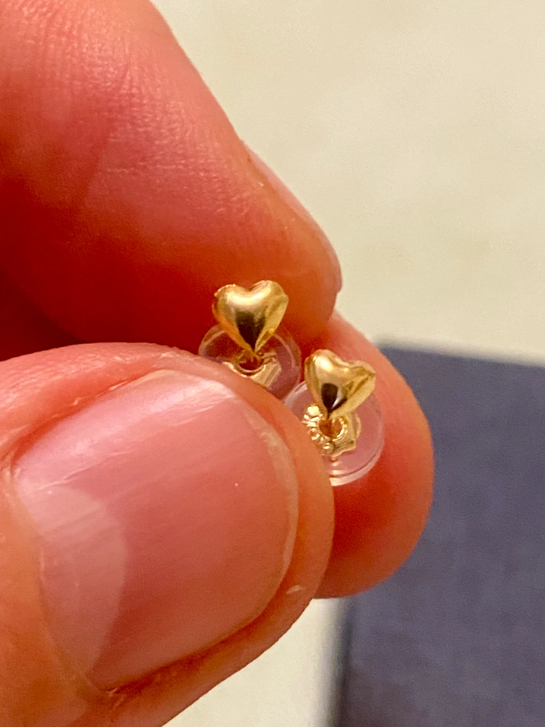 18 K Gold Heart Stud Earrings for newborns 👶