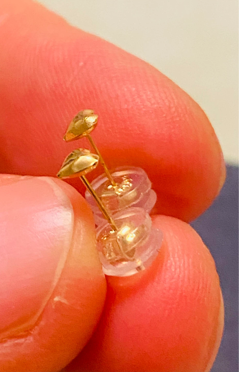 18 K Gold Heart Stud Earrings for newborns 👶 - photo 3