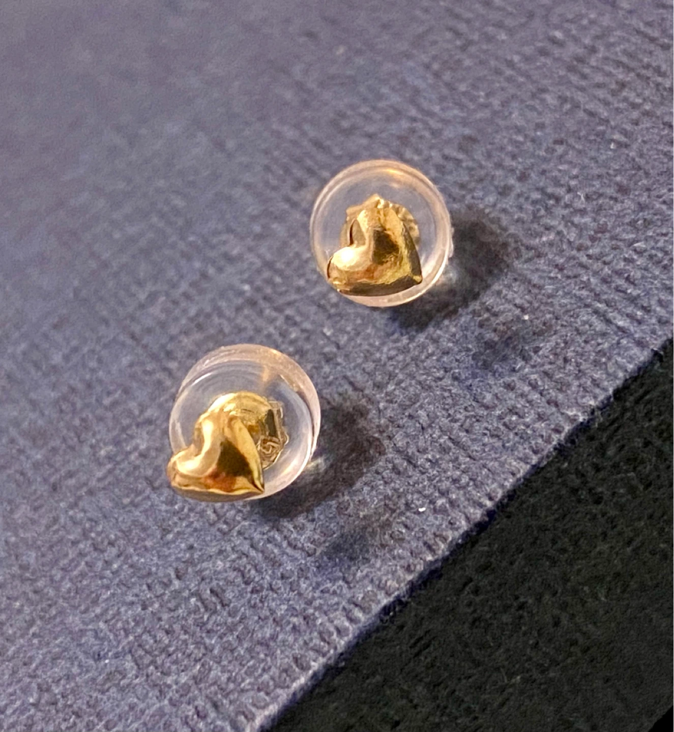 18 K Gold Heart Stud Earrings for newborns 👶 - photo 2