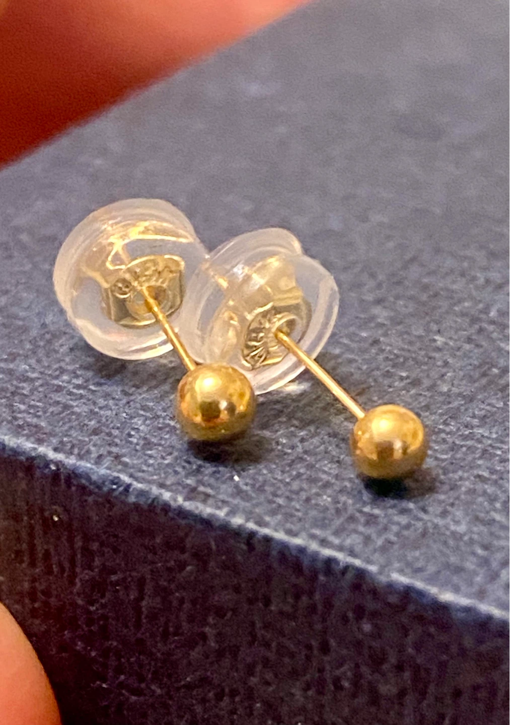 18 K Gold Ball Stud Earrings for newborn babies