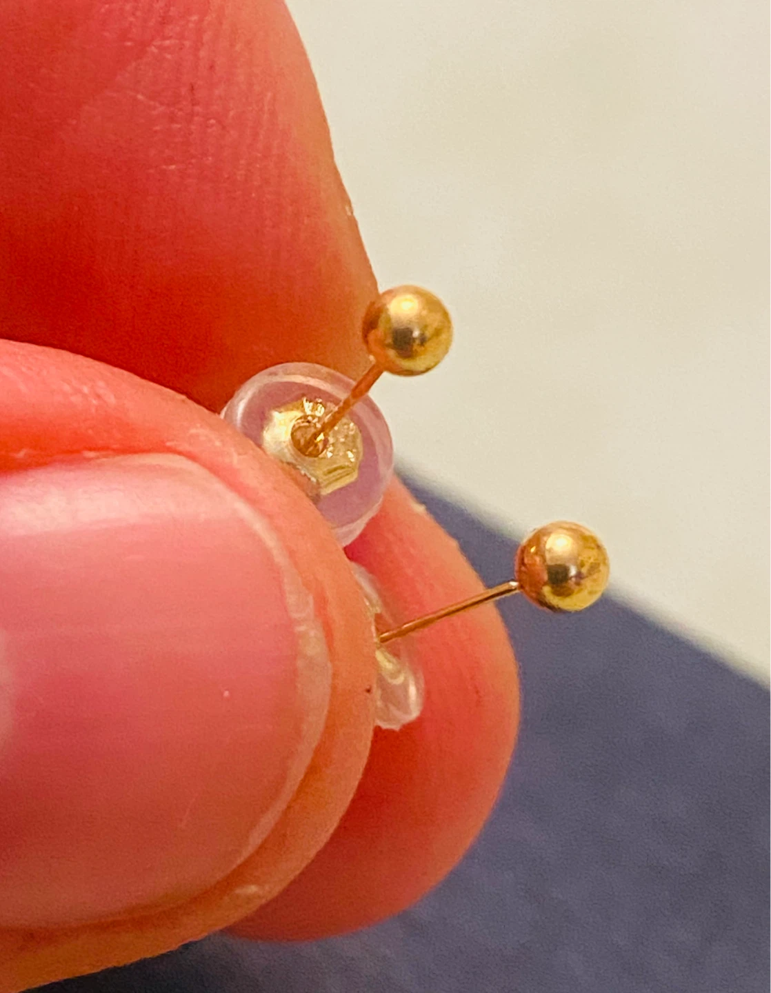 18 K Gold Ball Stud Earrings for newborn babies - photo 2