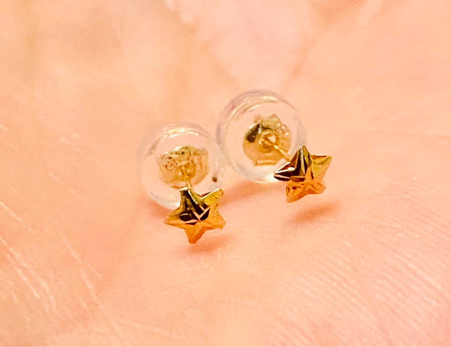 18 K Gold Star Stud Earrings for newborn babies - photo 3