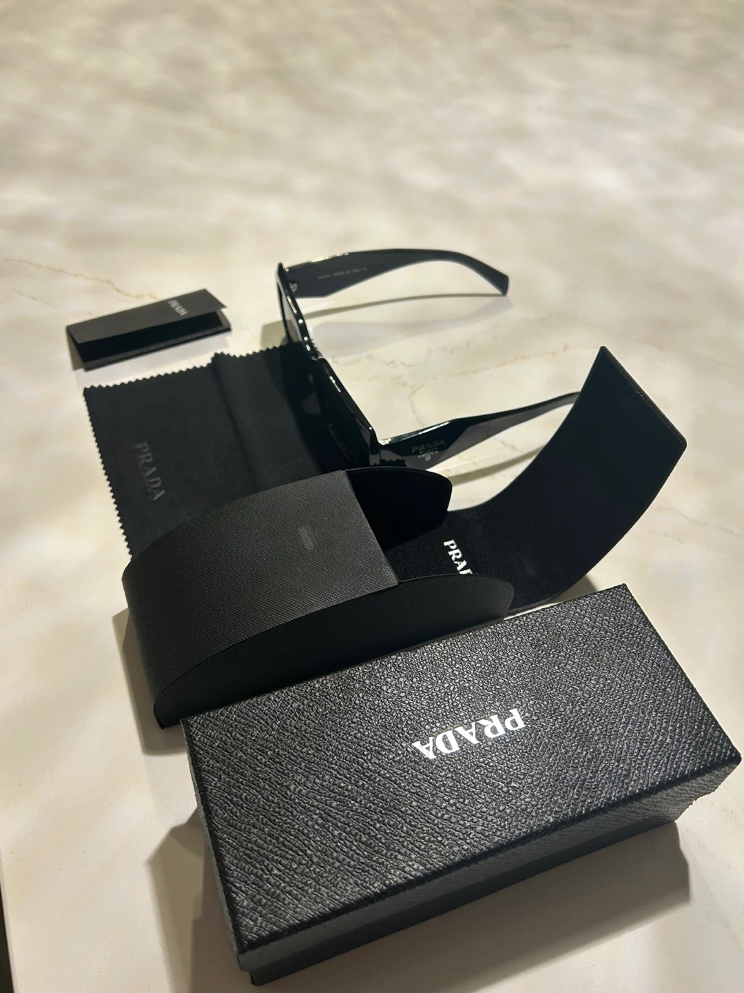 Prada Black Rectangular Sunglasses